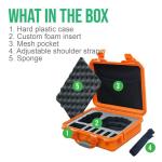 INNVO DJI Mini 3 Case - IP67 Waterproof Hard Shell Fits Mini 3/4 Pro Fly More Combo & All Accessories, 8-Battery Storage Adjustable Strap & Air Valve for Travel/Outdoor (Orange)