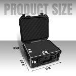 Jack Boss Hard Case, 14x 11.5x 6.5 Inch Portable Weather Waterproof Protective Camera Case with Customizable Foam, Fit Use of Drones, Camera, Equipments，Black