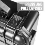 Jack Boss Hard Case, 14x 11.5x 6.5 Inch Portable Weather Waterproof Protective Camera Case with Customizable Foam, Fit Use of Drones, Camera, Equipments，Black