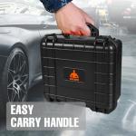 Jack Boss Hard Case, 14x 11.5x 6.5 Inch Portable Weather Waterproof Protective Camera Case with Customizable Foam, Fit Use of Drones, Camera, Equipments，Black