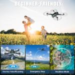 Drone with Camera, Drones for Adults and Beginners, 1080P HD FPV Foldable Mini Drones for Kids, with 2 Batteries, Carrying Case, Trajectory Flight, Gravity Control, One-Key Takeoff/Landing, 360° Flip, Toys for Gift