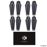 CamKix Propellers for DJI Mavic Pro - 2 Sets (8 Blades) - Black - Quick Release Foldable Wings - Flight Tested - Essential DJI Mavic Pro Accessory - Excellent Reliability and Responsiveness