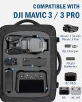 PEKREWS Mavic 3 Pro Case, Mavic 3 Case, Expandable Carry On Drone Bag for DJI RC/Pro/N1 Controller, Travel Large Capacity RC Pro Backpack Fits 17.3 Inch Laptop and DJI Fly More Combo Accessories