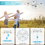 Drone with 1080P Camera for Beginners and Adults, Foldable Remote Control Quadcopter with Voice Control, Gestures Selfie, Altitude Hold, One Key Start, 3D Flips, 2 Batteries, Not water-proof, Toy for Beginners