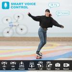 Drone with 1080P Camera for Beginners and Adults, Foldable Remote Control Quadcopter with Voice Control, Gestures Selfie, Altitude Hold, One Key Start, 3D Flips, 2 Batteries, Not water-proof, Toy for Beginners