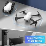 Drones with Camera for Adults 1080P HD Foldable Drone with Carrying Case Drone with One Key Take Off/Land, 3 Speed Mode, 360° Flip Black White