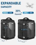 PEKREWS Mavic 3 Pro Case, Mavic 3 Case, Expandable Carry On Drone Bag for DJI RC/Pro/N1 Controller, Travel Large Capacity RC Pro Backpack Fits 17.3 Inch Laptop and DJI Fly More Combo Accessories