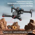 NewUpgraded Touch Screen Tablet Remote Professional Shooting Drones with Camera for Adults 4K HD, 360 Obstacle Avoidance, Payload Release, 3 Axis Gimbal Anti-shake, 84 Minutes Long Battery, Up to 5 Miles Range, Time-lapse, 50×Zoom, Rainproof, GPS Safe Height Auto Return