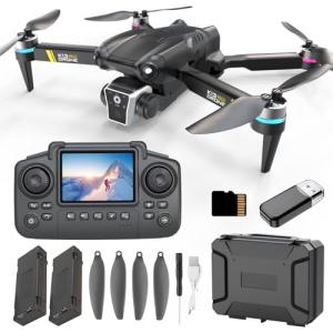 Weavixol Drone With Camera For Beginner 1080p, Brushless Drones With Screen On Controller, No FAA, Under 249g, Beginner Drone With Altitude Hold, One Key Take Off/Land, 360 Flips,Trajectory Flight, 2 Batteries