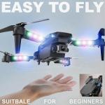 BEZGAR Drone with Camera for KIds - 1080P HD FPV RC Quadcopter with 90° Adjustable Lens, Coloeful LED Lights, Gestures Selfie, One Key Start, 360° Flips, Toys Gifts Mini Drones for Boys Girls, Black