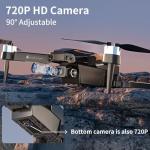 F198 Drone with Dual Camera, 720P HD 90° Adjustable Lens, Quadcopter Dual Camera, WiFi APP, 3D Flip, Auto Hold, Optical Flow Positioning, Foldable Drone for Adult Beginners