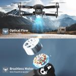 F198 Drone with Dual Camera, 720P HD 90° Adjustable Lens, Quadcopter Dual Camera, WiFi APP, 3D Flip, Auto Hold, Optical Flow Positioning, Foldable Drone for Adult Beginners
