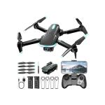 Drone with Camera 1080P HD, FPV Foldable Mini Drone for Beginners Kids Adults Boys Girls, with 2 recharging Batteries, Carrying Case, One Key Start, Stable Hover, Trajectory Flight, Toys Gifts (Black)