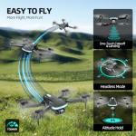 Drone with Camera 1080P HD, FPV Foldable Mini Drone for Beginners Kids Adults Boys Girls, with 2 recharging Batteries, Carrying Case, One Key Start, Stable Hover, Trajectory Flight, Toys Gifts (Black)