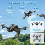 Drone for Kids Adults Beginner with Camera 1080P One-Click Take Off/Landing 3-Gear Speeds Altitude Hold Headless Mode, 360°Flip Under 249g