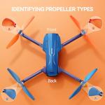 Veeniix V11Air Drone Replacement Blades, 4 Pcs Original High-Durability Propellers, Spare RC Drone Accessories, Blue&Orange