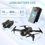 Drone for Kids Adults Beginner with Camera 1080P One-Click Take Off/Landing 3-Gear Speeds Altitude Hold Headless Mode, 360°Flip Under 249g