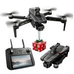 Cyaxzolp Upgraded Professional Drones with 8K Photo Resolution 4K Video Recording Camera Drones for Adults， Axis Gimbal Electronic Image Stabilization, Outdoor 360° Obstacle Avoidance.Built-in Airdrop Function.7 inch Touch Screen Controller.Up to 5 Miles Range,3 batteries included, with a total flight time of over 2 hours,GPS One-Click Return (BLACK Carbon fiber)