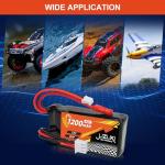 JUZUXI 7.4V Lipo Battery 1200mAh 2S 40C Rechargeable Lithium Polymer Battery with XH & JST& PH2.0 Connector Compatible with FPV Racing Drone RC Car RC Boat Quadcopter Helicopter Airplane RC Models
