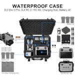 Lekufee Waterproof Hard Carrying Case for DJI Mini 5 Pro Drone, Fly More Combo, DJI RC 2/RC N3, Battery(6 pcs), Charging Hub, and other Accessories(Case Only)