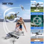 Drone with Camera 1080P HD FPV Foldable Drone for Adults and Beginners, RC Quadcopter with Gravity Control, One Key Take Off/Land, Optical Flow Positioning, 360° Flip, 3 Speed Mode, Waypoint Fly Grey
