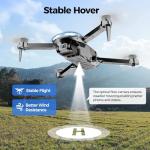 Drone with Camera 1080P HD FPV Foldable Drone for Adults and Beginners, RC Quadcopter with Gravity Control, One Key Take Off/Land, Optical Flow Positioning, 360° Flip, 3 Speed Mode, Waypoint Fly Grey