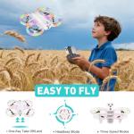 Mini Drone for Kids and Beginners With Cool LED Light - Drone with Camera 1080HD, 3D Flip, Altitude-Hold, Headless Mode, 3 Speed Modes, Easy to fly Kids Gifts Toys With 2 Batteries for Boys and Girls(White)