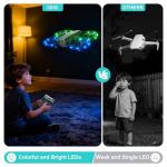 Mini Drone for Kids and Beginners With Cool LED Light - Drone with Camera 1080HD, 3D Flip, Altitude-Hold, Headless Mode, 3 Speed Modes, Easy to fly Kids Gifts Toys With 2 Batteries for Boys and Girls(Grey)