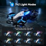 2-in-1 Drones for Kids 8-12 with 7+2 Light Modes,5 Flying Postures,Mini Drone for Age 14 Boys Small Micro Indoor Nano RC Remote Control Quadcopter with Land Mode,Auto rotation,Circle Fly,Altitude Hold