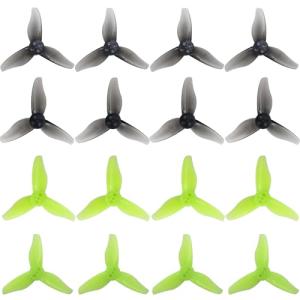 HOPLEX RC Propeller 2023 2 Inch 3-Blade Propeller 3 Holes Props for Gemfan Hurricane for 1105-1108 Brushless Motor RC Drone FPV Racing Toothpick 8CW 8CCW(Gray, Green)