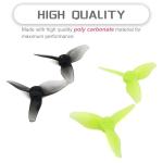 HOPLEX RC Propeller 2023 2 Inch 3-Blade Propeller 3 Holes Props for Gemfan Hurricane for 1105-1108 Brushless Motor RC Drone FPV Racing Toothpick 8CW 8CCW(Gray, Green)