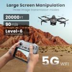 Cyaxzolp Drone with 8K Camera Drones for Adults,4.5-inch LCD High-definition Large Display Screen Remote Control Quadcopter,3 Batteries, 5G HD Brushless GPS Drone Auto Return, Obstacle Avoidance (Black and Orange)