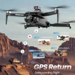 Cyaxzolp Drone with 8K Camera Drones for Adults,4.5-inch LCD High-definition Large Display Screen Remote Control Quadcopter,3 Batteries, 5G HD Brushless GPS Drone Auto Return, Obstacle Avoidance (Black and Orange)