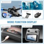 Cyaxzolp Drone with 8K Camera Drones for Adults,4.5-inch LCD High-definition Large Display Screen Remote Control Quadcopter,3 Batteries, 5G HD Brushless GPS Drone Auto Return, Obstacle Avoidance (Black and Orange)