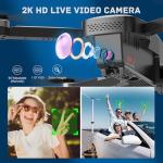 Drone with 2K Camera for Adults - GPS Drones with Auto Return, Brushless Motor, Foldable Mini RC Quadcopter for Kids Beginners with FPV Live Video, Follow Me, 2 Batteries Long Flight Time Under 249g