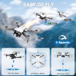 1080P Mini Drone with Camera with Light, WiFi Transmission, One Key Start Gestures Selfie, Waypoint Fly, 3D Flip, Headless Mode and App Control