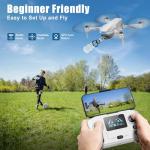 Oddire Drones with Camera for Adults 4K, GPS Auto Return, Waypoint Flight, Orbit Fly, GPS Follow, Gesture Control, Foldable Drone with Brushless Motor, 249g Light, 48 Mins Flight Time with 2 Batteries