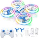 S60 Drone for Kids - RC Quadcopter with LED Lights, 2 Batteries, Altitude Hold and Full Propeller Protect, First Drones Toys Christmas Birthday Gifts for 8 9 10 11 12 13 14 Year Old Boys Girls, Blue