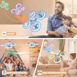 S60 Drone for Kids - RC Quadcopter with LED Lights, 2 Batteries, Altitude Hold and Full Propeller Protect, First Drones Toys Christmas Birthday Gifts for 8 9 10 11 12 13 14 Year Old Boys Girls, Blue
