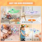 S60 Drone for Kids - RC Quadcopter with LED Lights, 2 Batteries, Altitude Hold and Full Propeller Protect, First Drones Toys Christmas Birthday Gifts for 8 9 10 11 12 13 14 Year Old Boys Girls, Blue