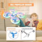 S60 Drone for Kids - RC Quadcopter with LED Lights, 2 Batteries, Altitude Hold and Full Propeller Protect, First Drones Toys Christmas Birthday Gifts for 8 9 10 11 12 13 14 Year Old Boys Girls, Blue