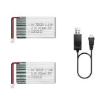HAWK'S WORK 2 Pcs 3.7V Lipo Battery, 300 mAh Rechargeable Lithium Polymer Battery for RC Plane Helicopter Drone All Models & Toys (PH1.25 Connector)