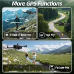 GPS Drone with 1080P Camera, 4.5" FPV Screen, 5GHz Transmission Foldable Drone with Brushless Motor, Auto Return Follow Me & 32G SD Card, Gesture Control, Optical Flow for Adults/Beginners