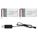 HAWK'S WORK 2 Pcs 3.7V Lipo Battery, 300 mAh Rechargeable Lithium Polymer Battery for RC Plane Helicopter Drone All Models & Toys (PH1.25 Connector)