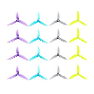 16pcs HQProp More Durable Smoother 5x4.3x3V2S Tri-Blade FPV Propeller Freestyle 5 Inch Props for RC Drone Quads Quadcopter Multirotor for iFlight Nazgul Evoque F5 Geprc