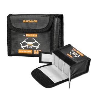 Sinyutia Lipo Battery Safe Bag Fireproof Safety Charging Storage Bag For DJI Mini 5/4/3 Pro Battery Accessories (Large - for 3pcs batteries)