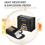 Sinyutia Lipo Battery Safe Bag Fireproof Safety Charging Storage Bag For DJI Mini 5/4/3 Pro Battery Accessories (Large - for 3pcs batteries)