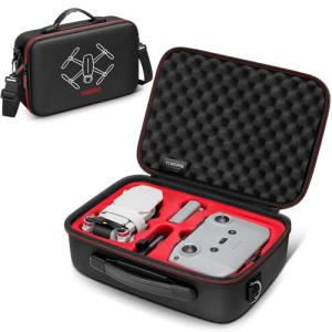 YOREPEK Travel Case for DJI Mini 4K/2/2 SE, Portable Lightweight PU Carrying Case for DJI Mini 4K Drone Fly More Combo Accessories, Shockproof Waterproof Storage Bag with Shoulder Strap