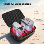 YOREPEK Travel Case for DJI Mini 4K/2/2 SE, Portable Lightweight PU Carrying Case for DJI Mini 4K Drone Fly More Combo Accessories, Shockproof Waterproof Storage Bag with Shoulder Strap