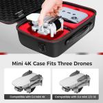 YOREPEK Travel Case for DJI Mini 4K/2/2 SE, Portable Lightweight PU Carrying Case for DJI Mini 4K Drone Fly More Combo Accessories, Shockproof Waterproof Storage Bag with Shoulder Strap